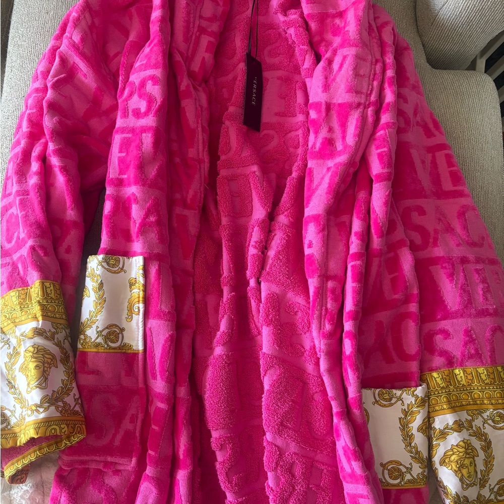 Versace Pink and Gold Robe